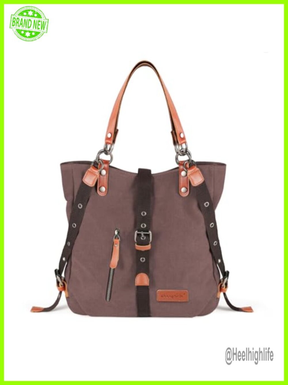Canvas Tote Handbag Convertible Backpack Shoulder Bag Purse